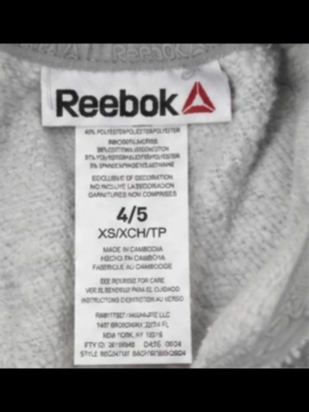 Reebok Toddler Girls Gray Fleece 2-Piece Tracksuit Set Size 4/5 (XS)